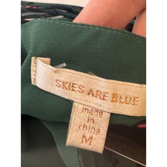 Anthropologie Skies are Blue Floral Print Tank Top Blouse Summer Vibes EUC Sz M - Picture 9 of 10